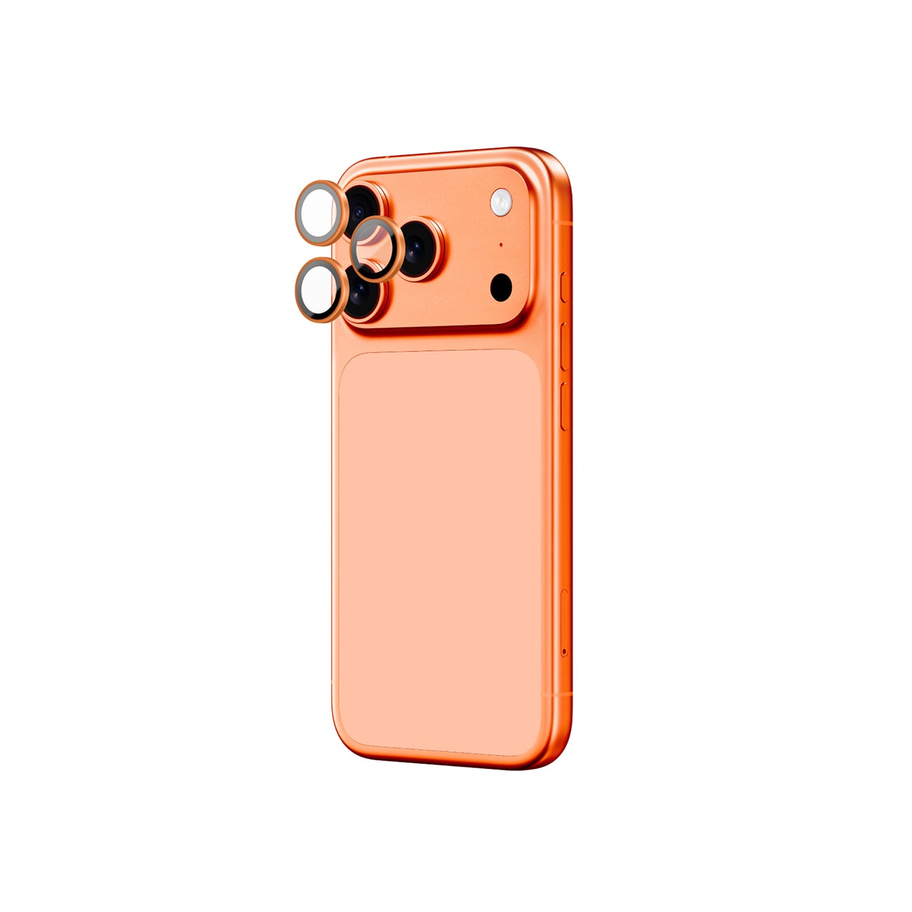 AmazingThing AR Sapphire kameralinseglas til iPhone 17 Pro / Pro Max - med orange ramme