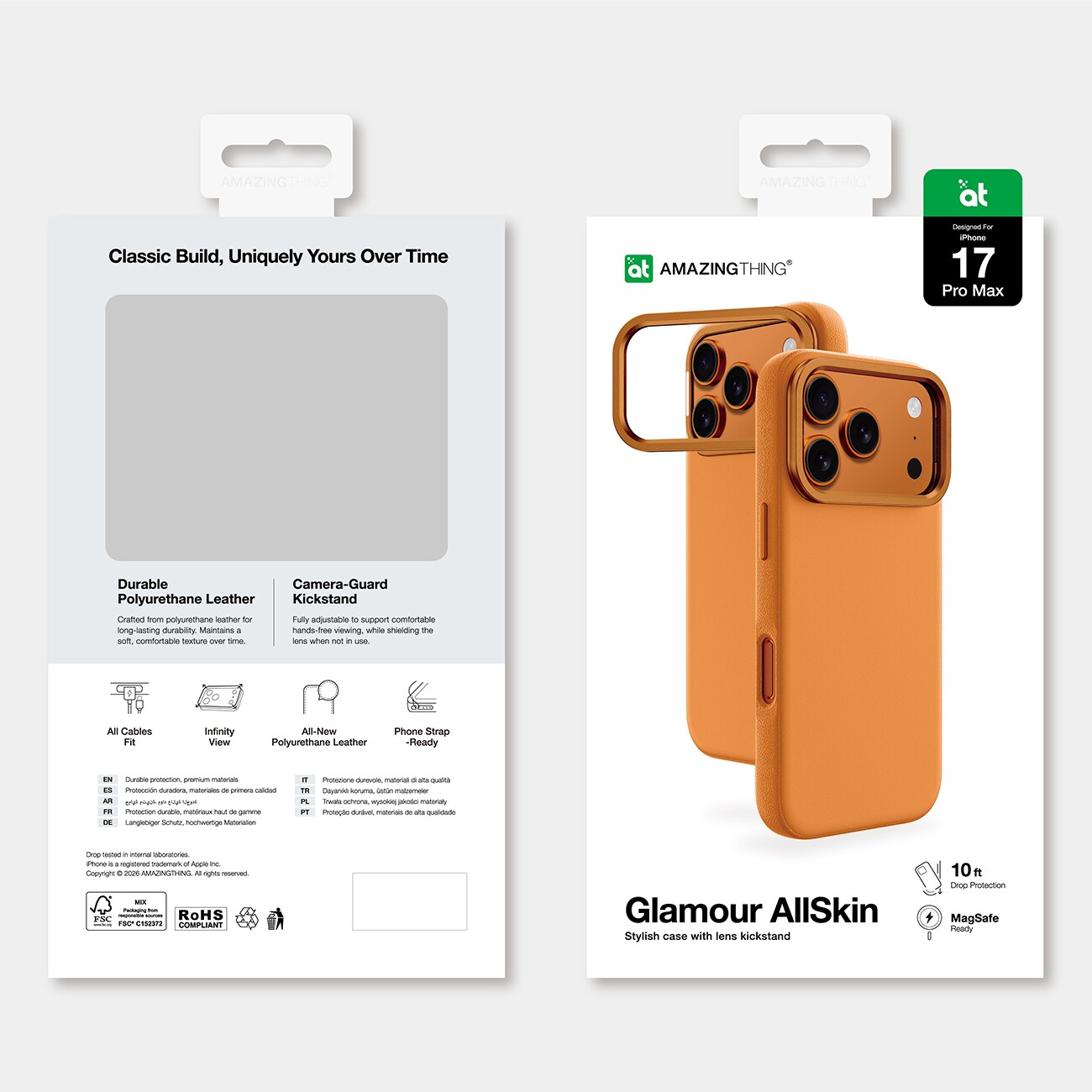 AmazingThing Glamour-etui til iPhone 17 Pro Max - Orange