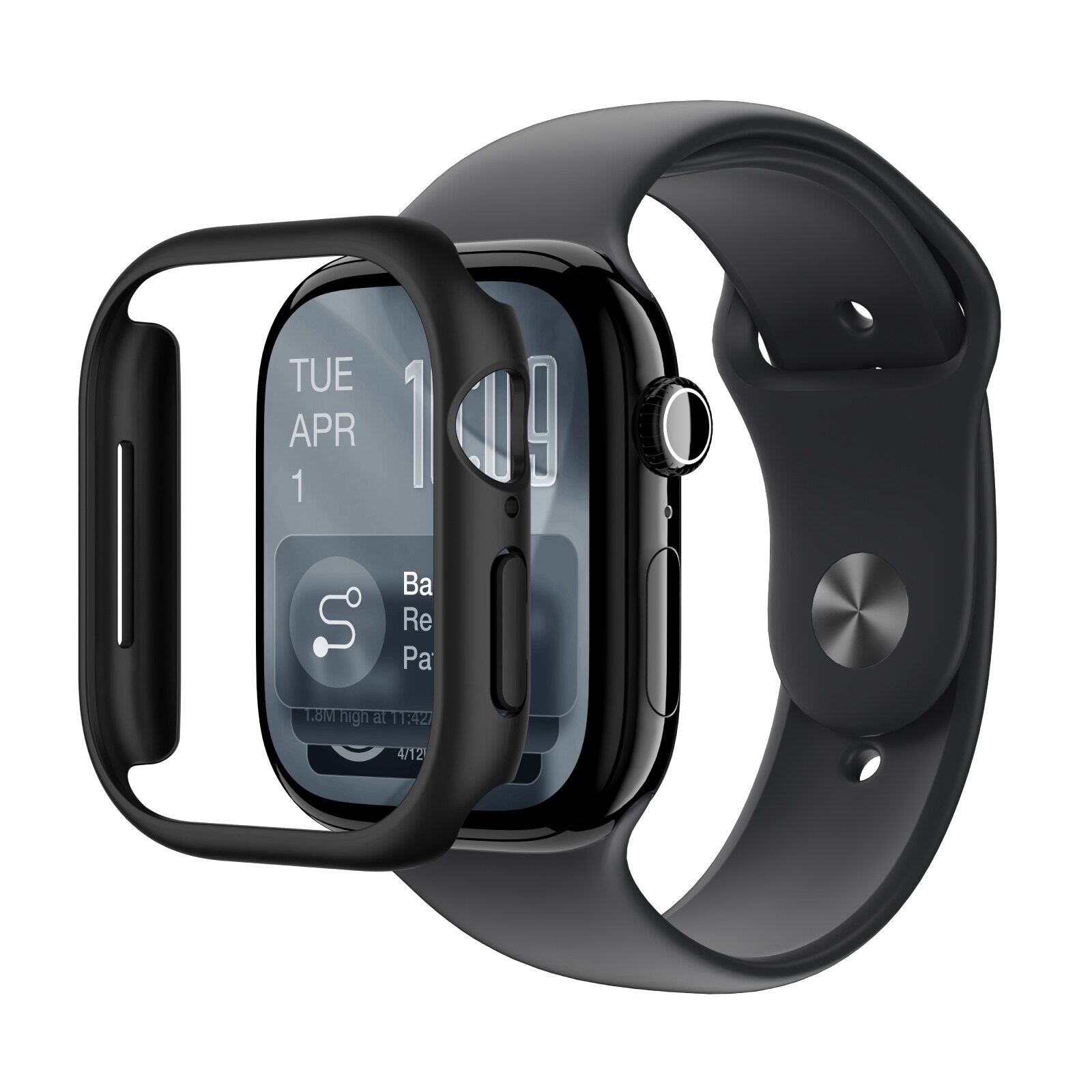 AmazingThing Minimal beskyttelsesetui til Apple Watch Series 11 46mm - Sort