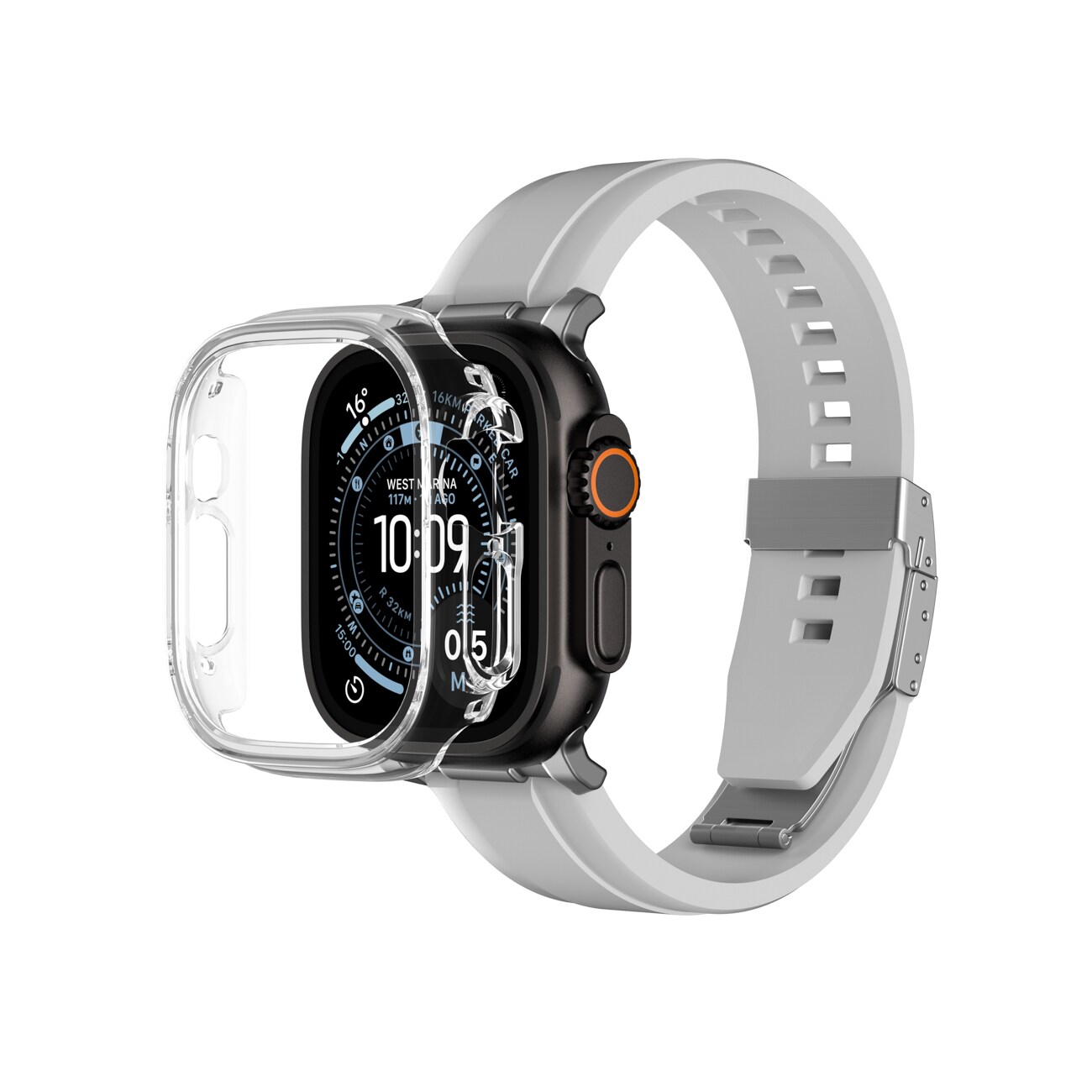 AmazingThing Minimal beskyttelsesetui til Apple Watch UItra 3 49mm - Transparent