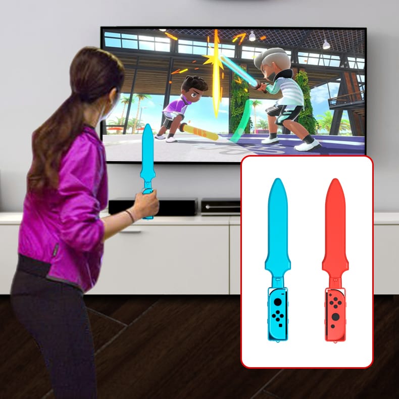 Nintendo Switch Sports tilbehørspakke 10 dele / familiepakke / sportsudstyr til Joy-Con i rød og blå