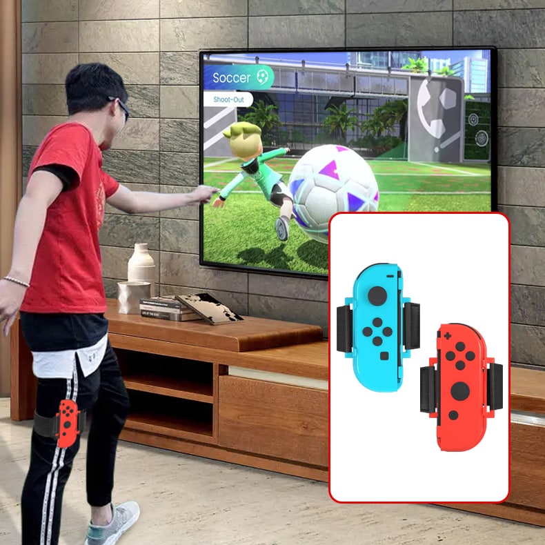 Nintendo Switch Sports tilbehørspakke 10 dele / familiepakke / sportsudstyr til Joy-Con i rød og blå
