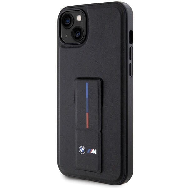 BMW Grip Stand Hot Stamp-etui til iPhone 14/15/13 - Sort