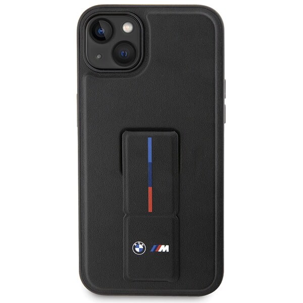 BMW Grip Stand Hot Stamp-etui til iPhone 14/15/13 - Sort