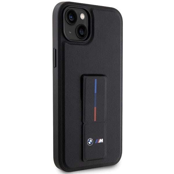 BMW Grip Stand Hot Stamp-etui til iPhone 14/15/13 - Sort
