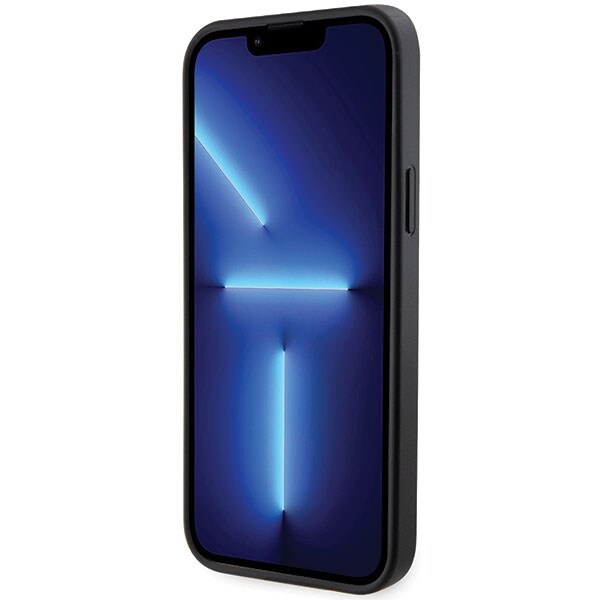BMW Grip Stand Hot Stamp-etui til iPhone 14/15/13 - Sort