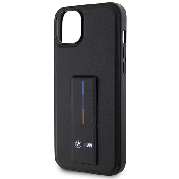 BMW Grip Stand Hot Stamp-etui til iPhone 14/15/13 - Sort