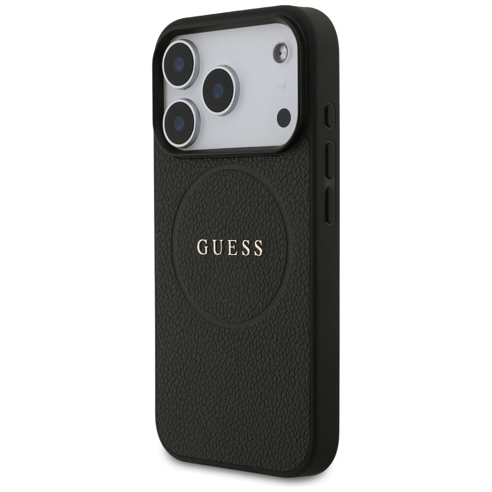 Guess Grained Ring MagSafe-etui til iPhone 17 Pro - sort