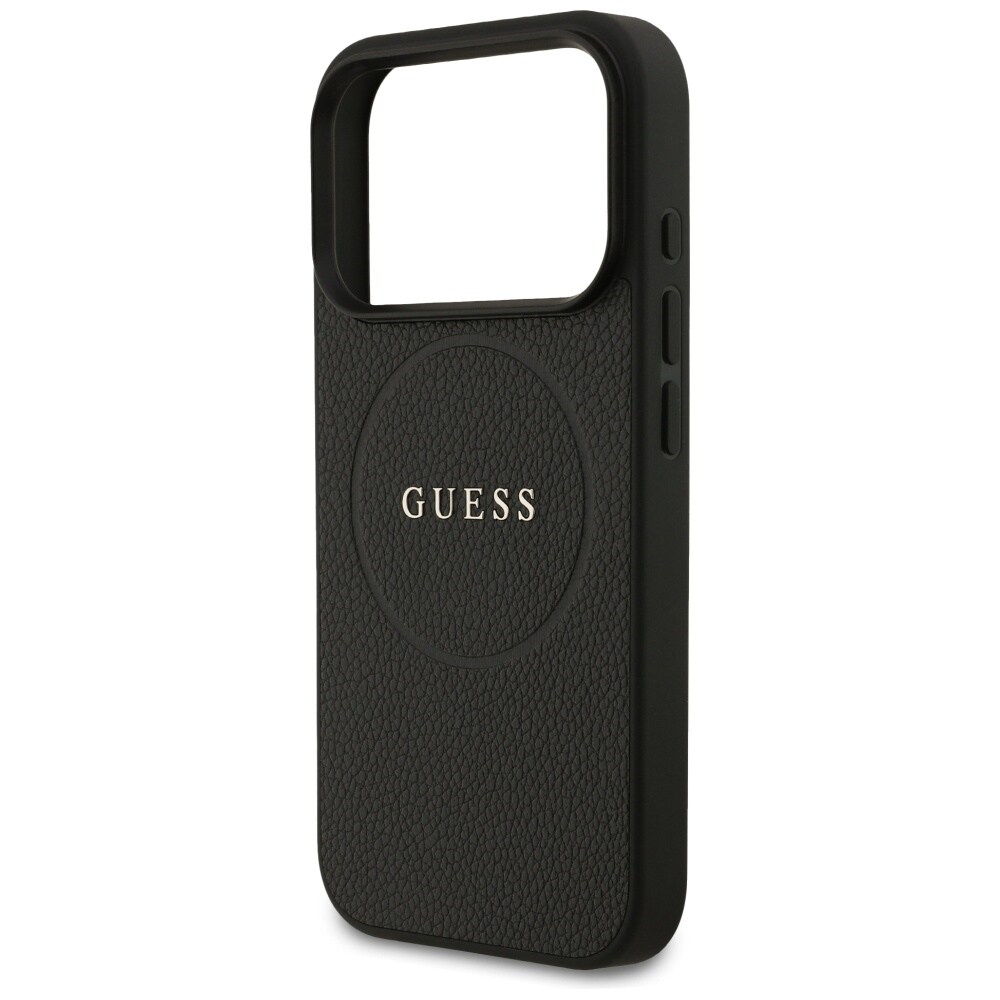 Guess Grained Ring MagSafe-etui til iPhone 17 Pro - sort