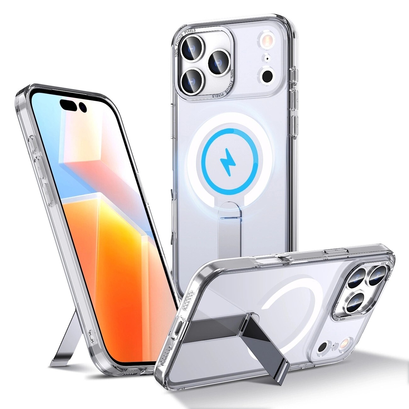 Hybrid Armor X-etui til Samsung Galaxy S26 Plus med stativ, kompatibel med MagSafe - gennemsigtig