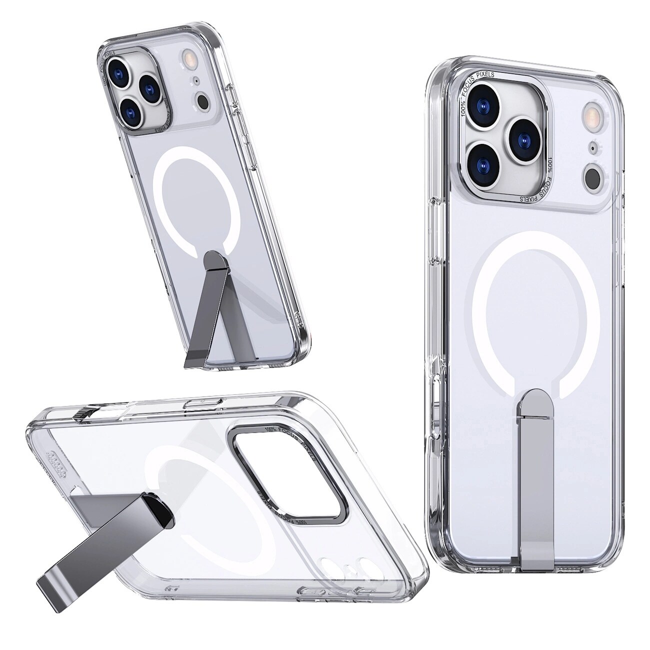 Hybrid Armor X-etui til Samsung Galaxy S26 Plus med stativ, kompatibel med MagSafe - gennemsigtig