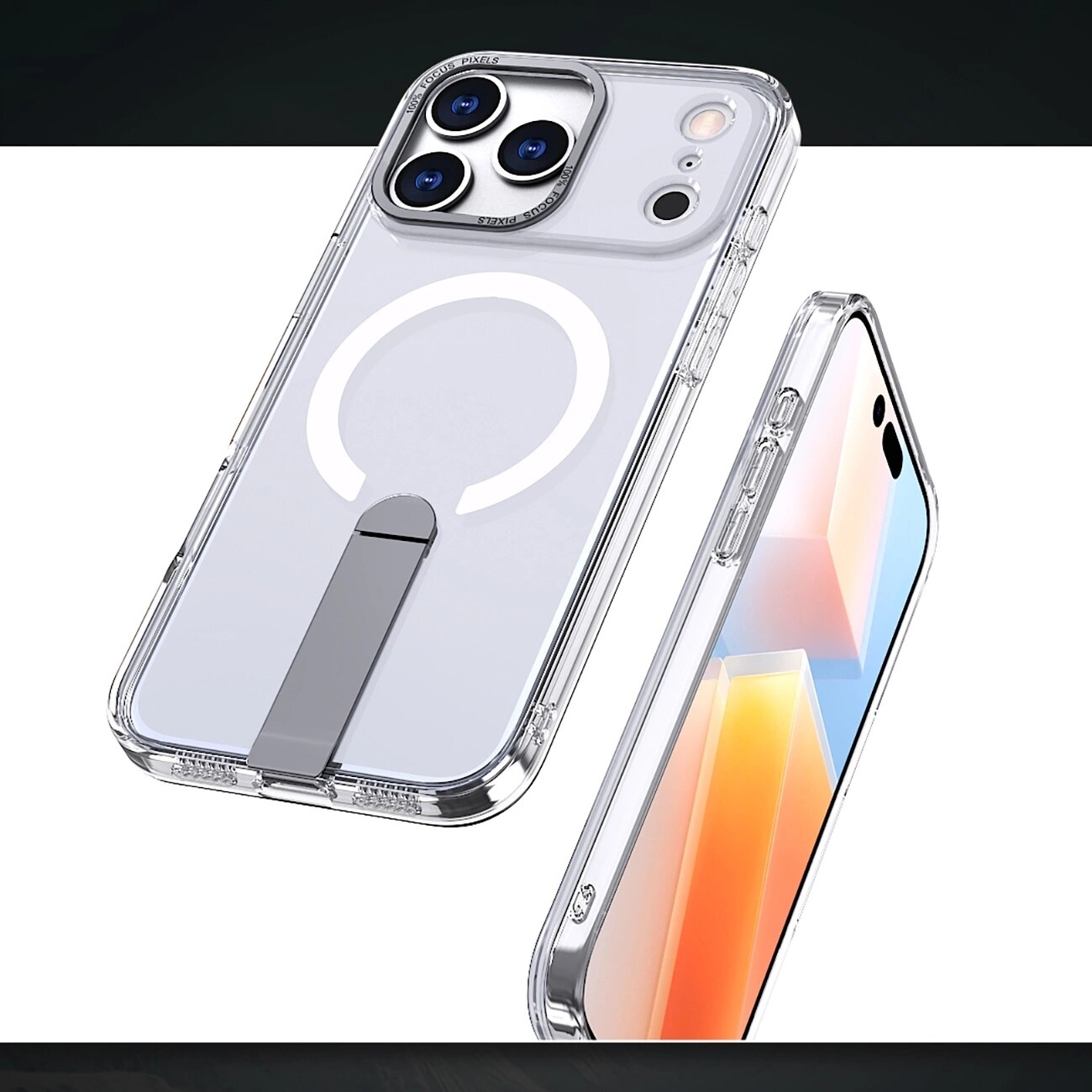 Hybrid Armor X-etui til Samsung Galaxy S26 Plus med stativ, kompatibel med MagSafe - gennemsigtig