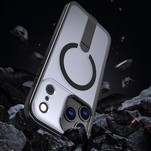 Hybrid Armor X-etui til Samsung Galaxy S26 Ultra med stativ, kompatibel med MagSafe - Sort