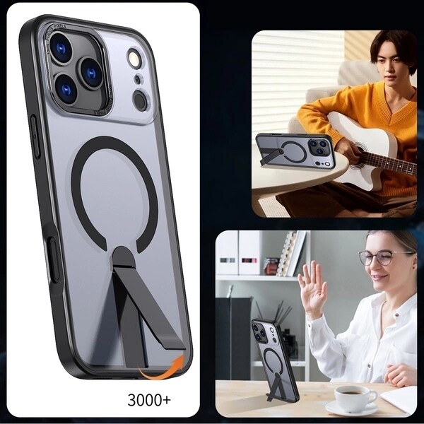 Hybrid Armor X-etui til Samsung Galaxy S26 Ultra med stativ, kompatibel med MagSafe - Sort