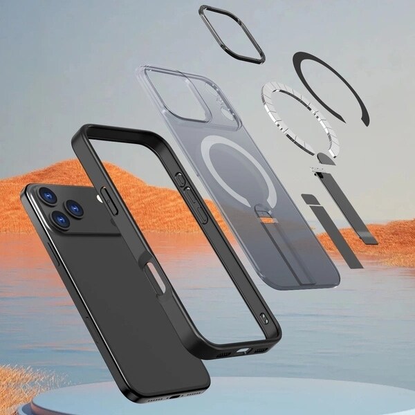 Hybrid Armor X-etui til Samsung Galaxy S26 Ultra med stativ, kompatibel med MagSafe - Sort