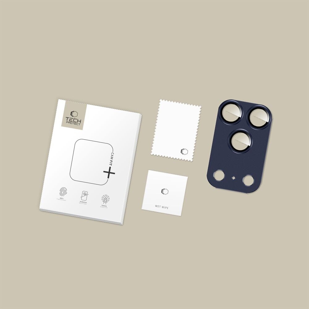 Tech-Protect Camfull Fit+ kameralinseglas til iPhone 17 Pro - marineblå