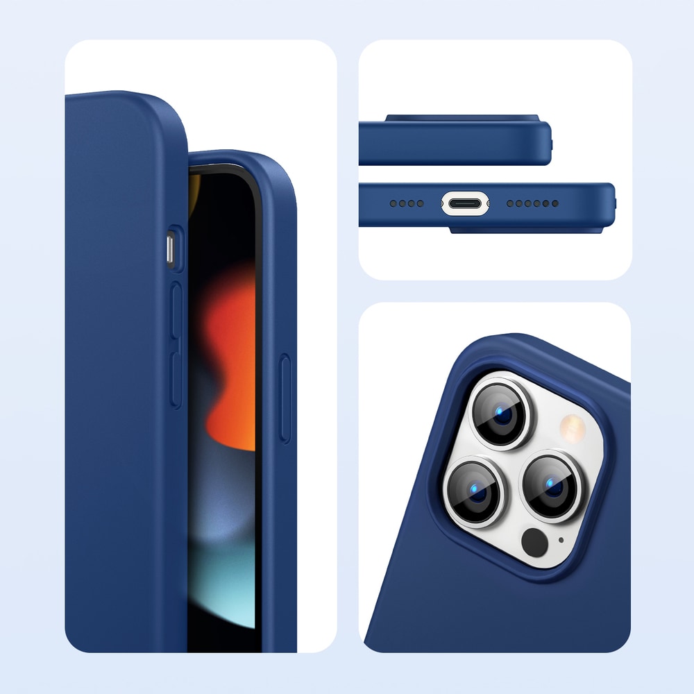 Ugreen Beskyttende silikoneetui gummi fleksibelt silikoneetui cover til iPhone 13 Pro blå