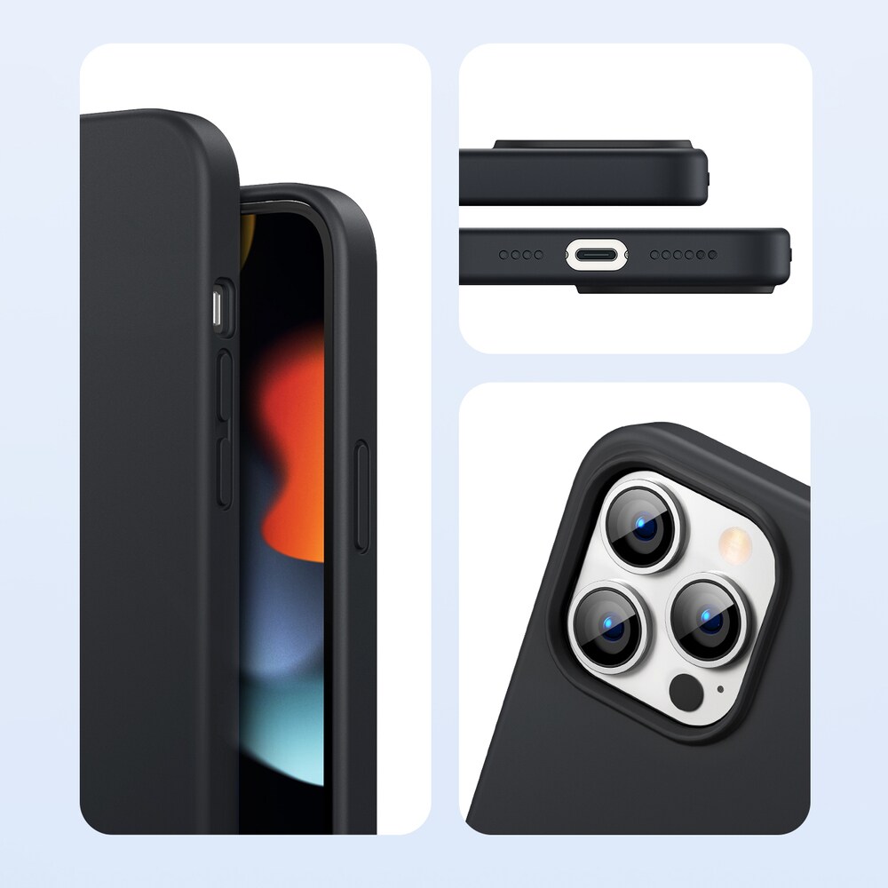 Ugreen Beskyttende silikoneetui gummi fleksibelt silikoneetui cover til iPhone 13 Pro Max sort