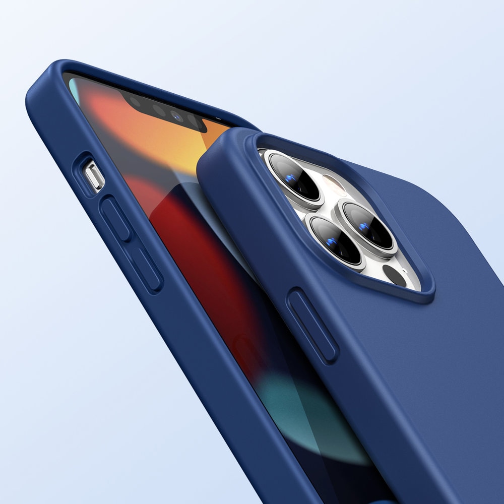 Ugreen Beskyttende silikoneetui gummi fleksibelt silikoneetui cover til iPhone 13 Pro Max blå