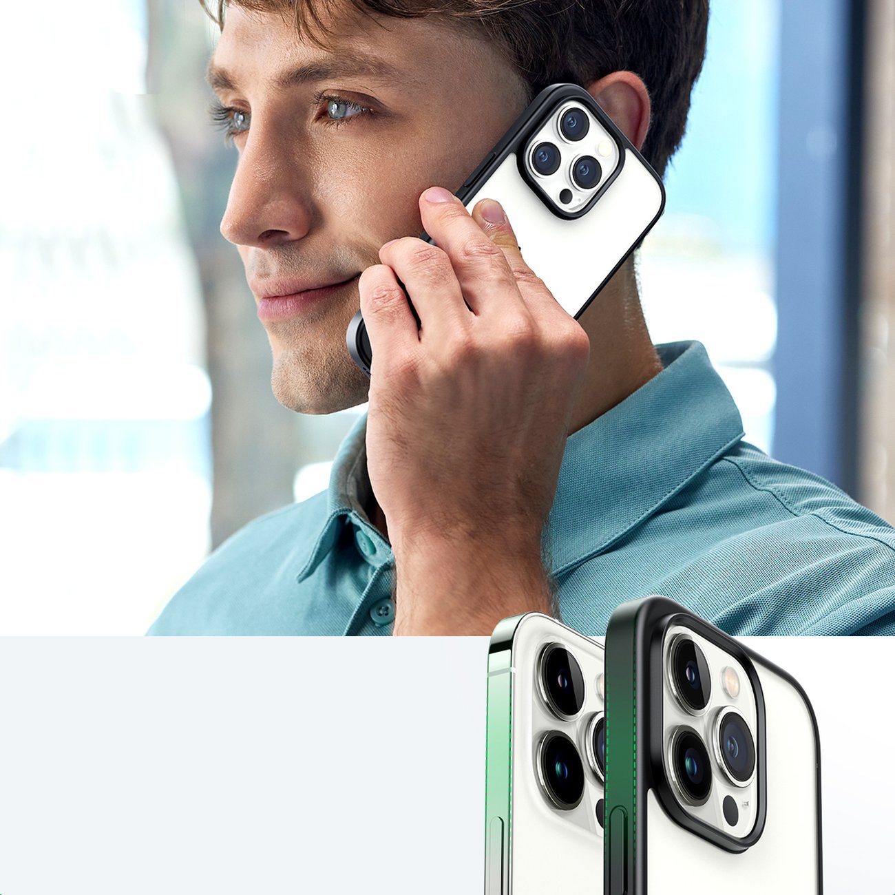 Ugreen LP635 Kickstand Hard Cover med geleramme til iPhone 14 Pro - Sort (90926)