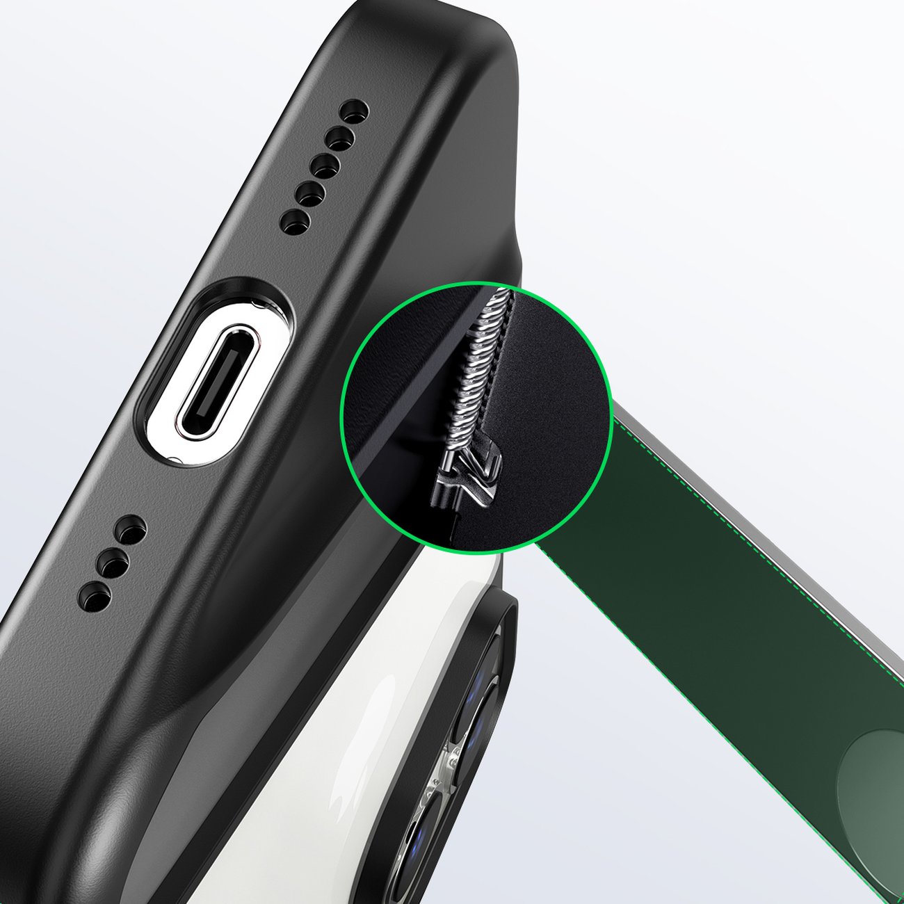 Ugreen LP635 Kickstand Hard Cover med geleramme til iPhone 14 Pro - Sort (90926)