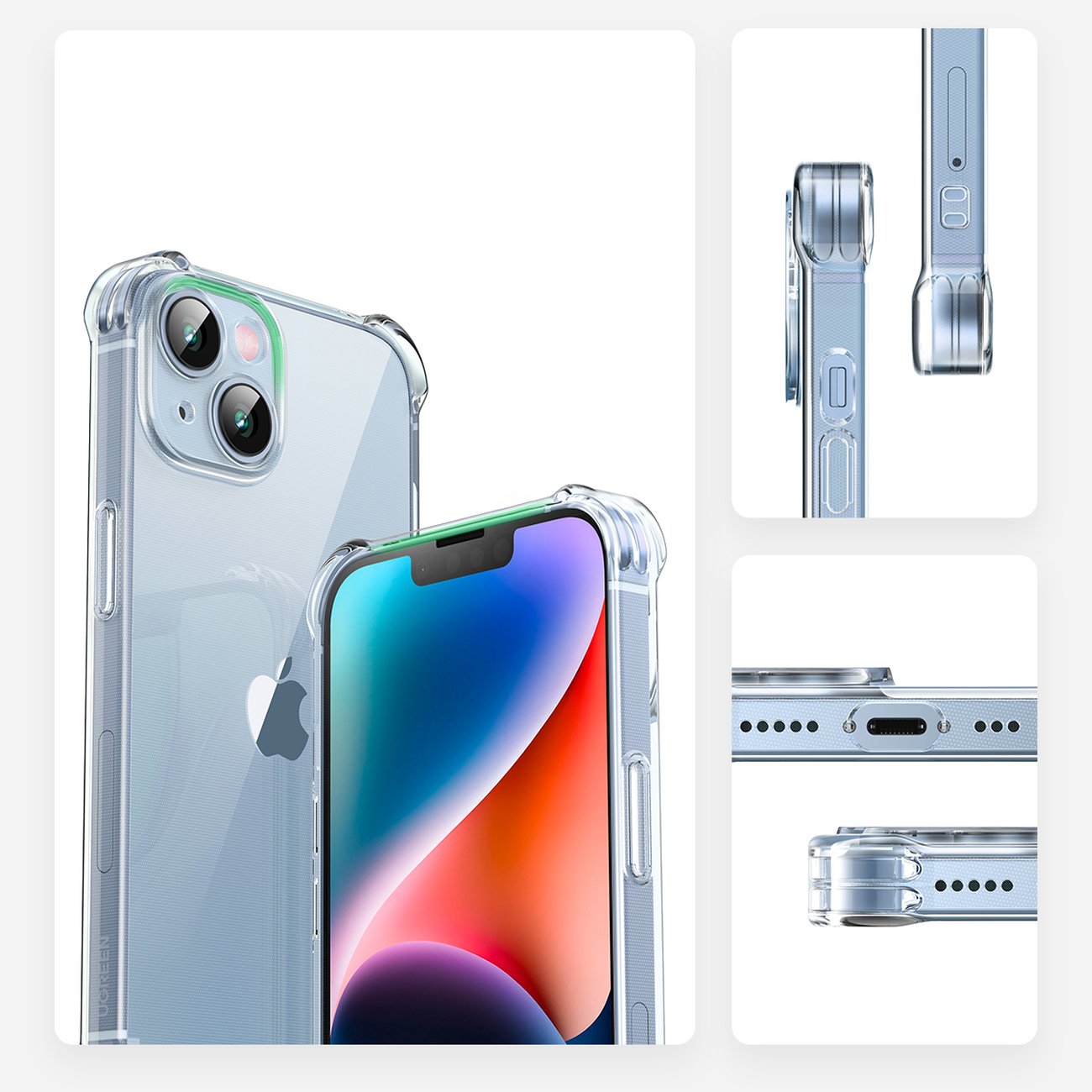 Ugreen Gel Bright Cushion beskyttelsesetui til iPhone 14 Plus Transparent (LP602)