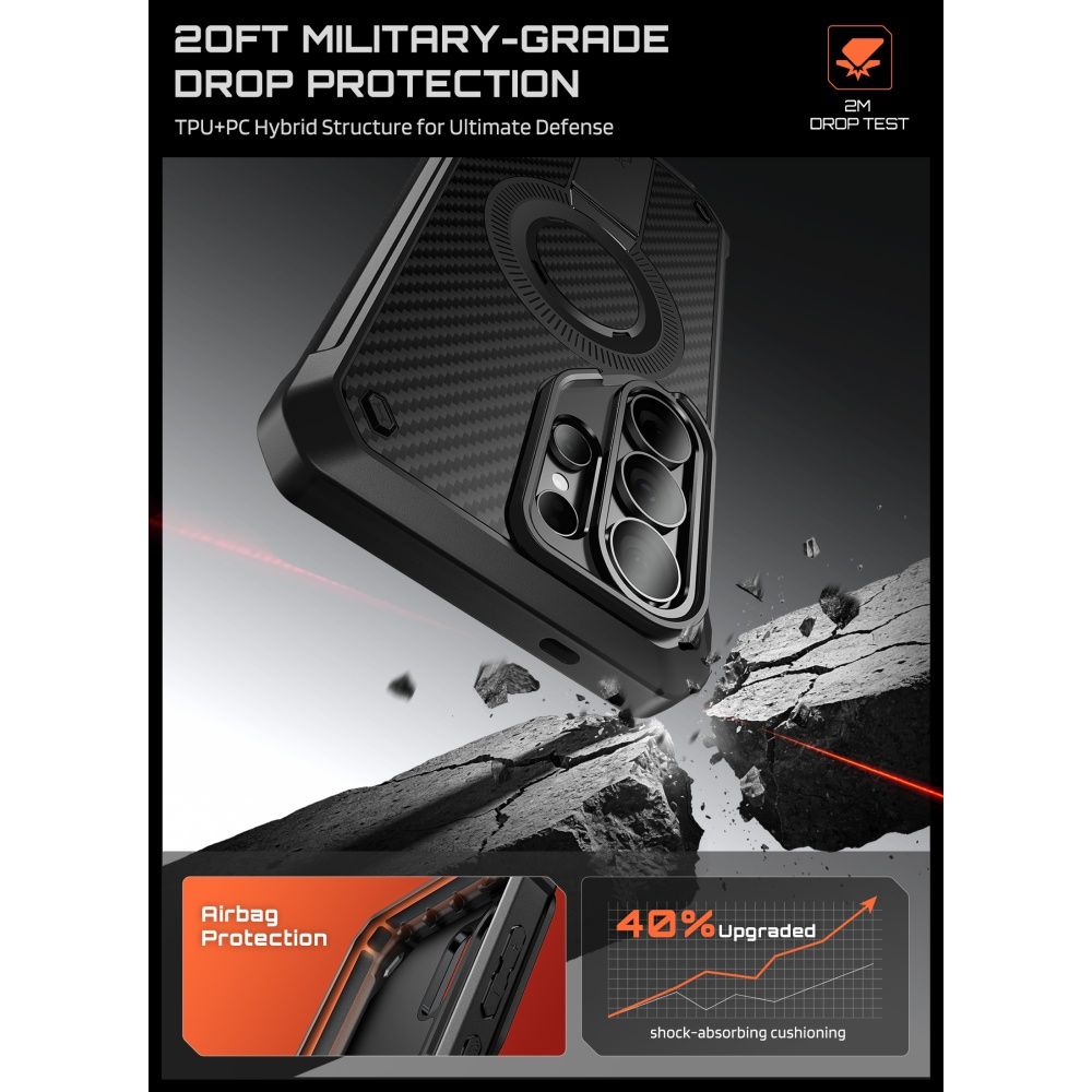 Supcase Unicorn Beetle Pro Mag MagSafe 2-sæt etui til Samsung Galaxy S26 Ultra - Sort