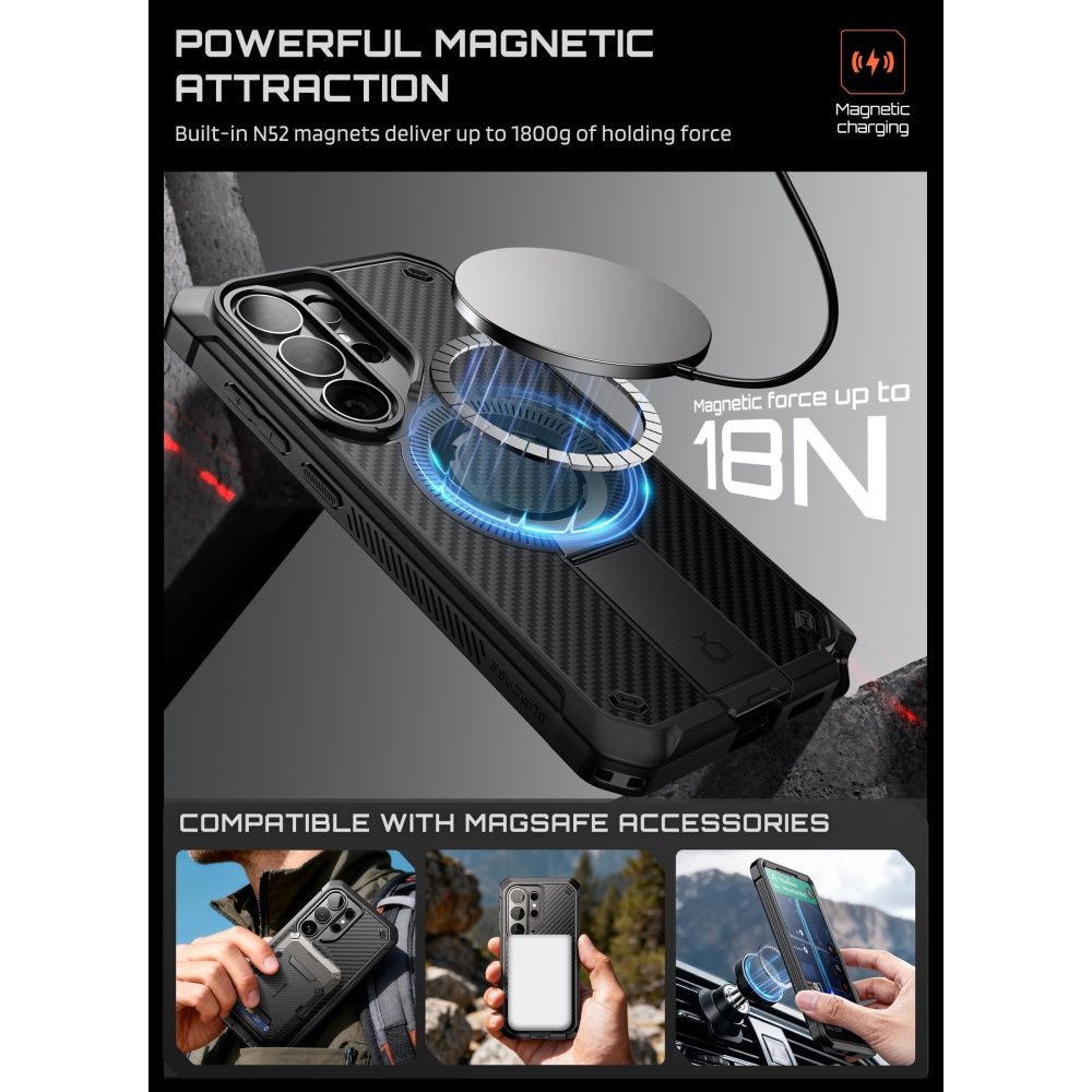 Supcase Unicorn Beetle Pro Mag MagSafe 2-sæt etui til Samsung Galaxy S26 Ultra - Sort