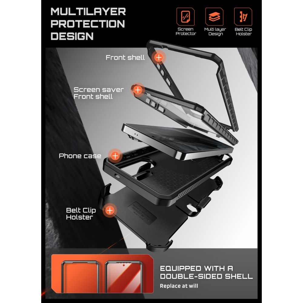Supcase Unicorn Beetle Pro Mag MagSafe 2-sæt etui til Samsung Galaxy S26 Ultra - Sort