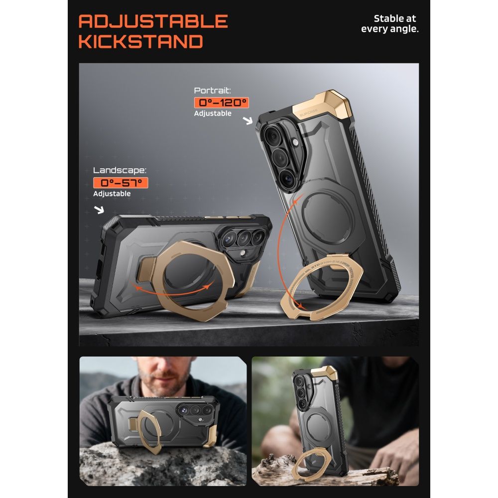 Supcase UB Grip Mag MagSafe-etui til Samsung Galaxy S26 - Sort og brun