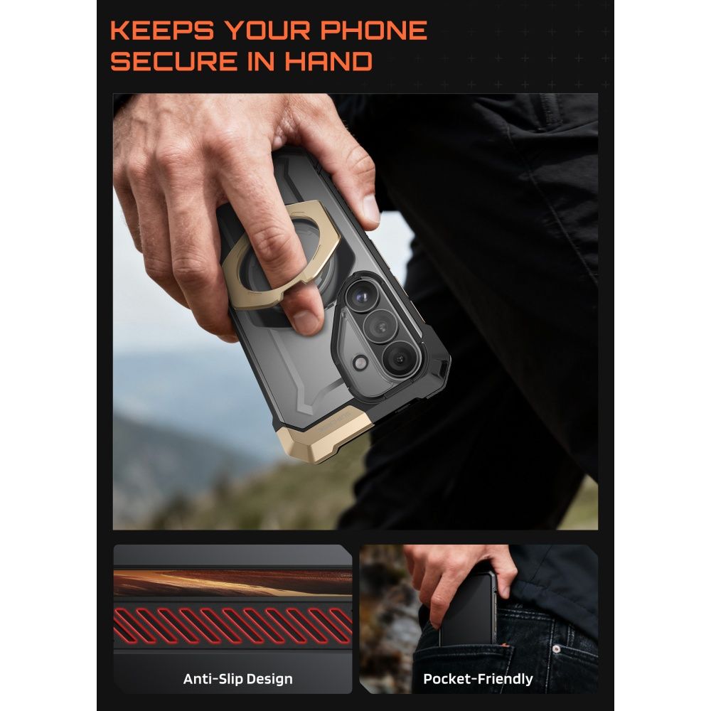 Supcase UB Grip Mag MagSafe-etui til Samsung Galaxy S26 - Sort og brun