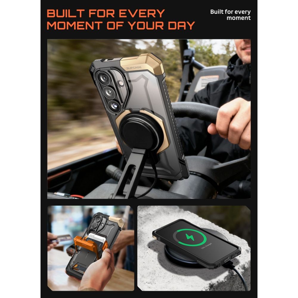Supcase UB Grip Mag MagSafe-etui til Samsung Galaxy S26 - Sort og brun