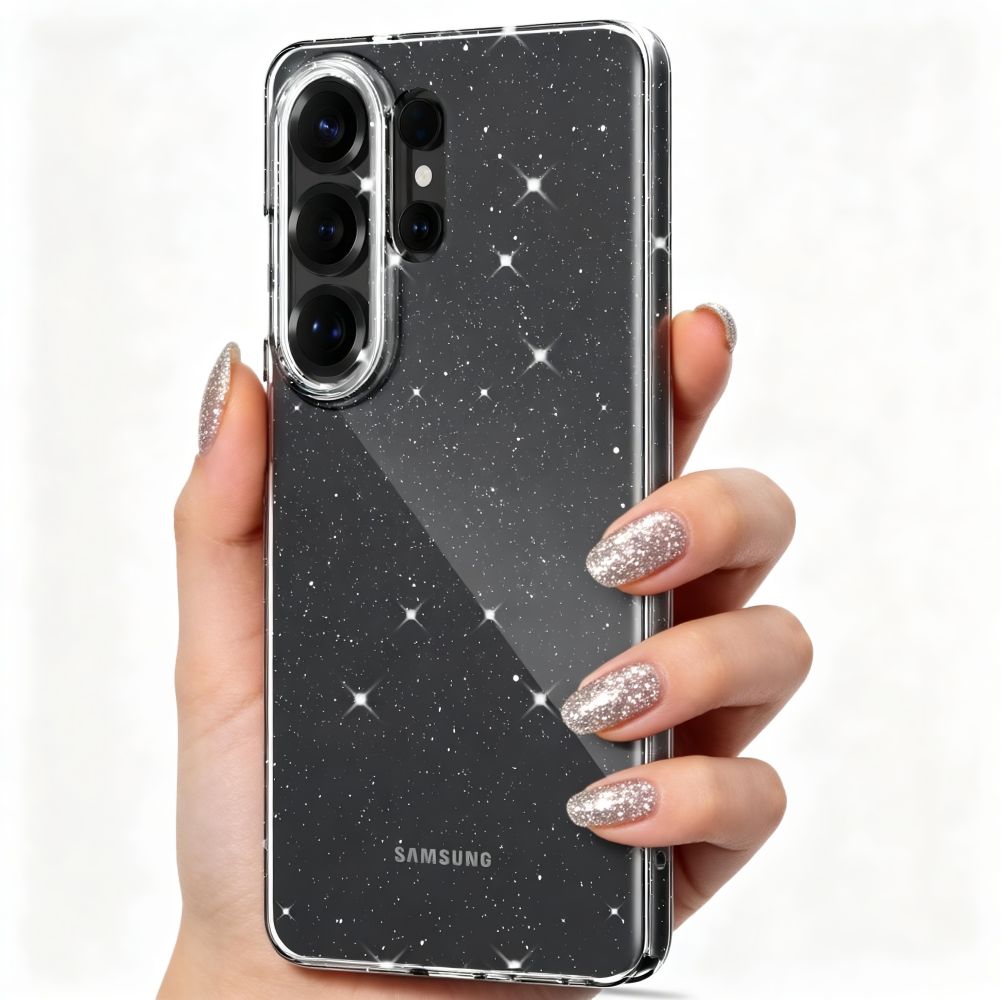 Tech-Protect FlexAir-etui til Samsung Galaxy S26 Ultra - Klar og glitter