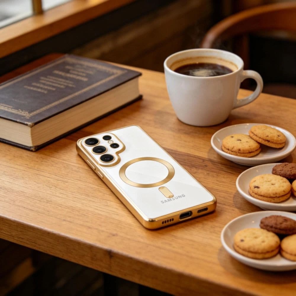 Tech-Protect MagFlex-etui til Samsung Galaxy S26 Ultra - Gennemsigtig guld