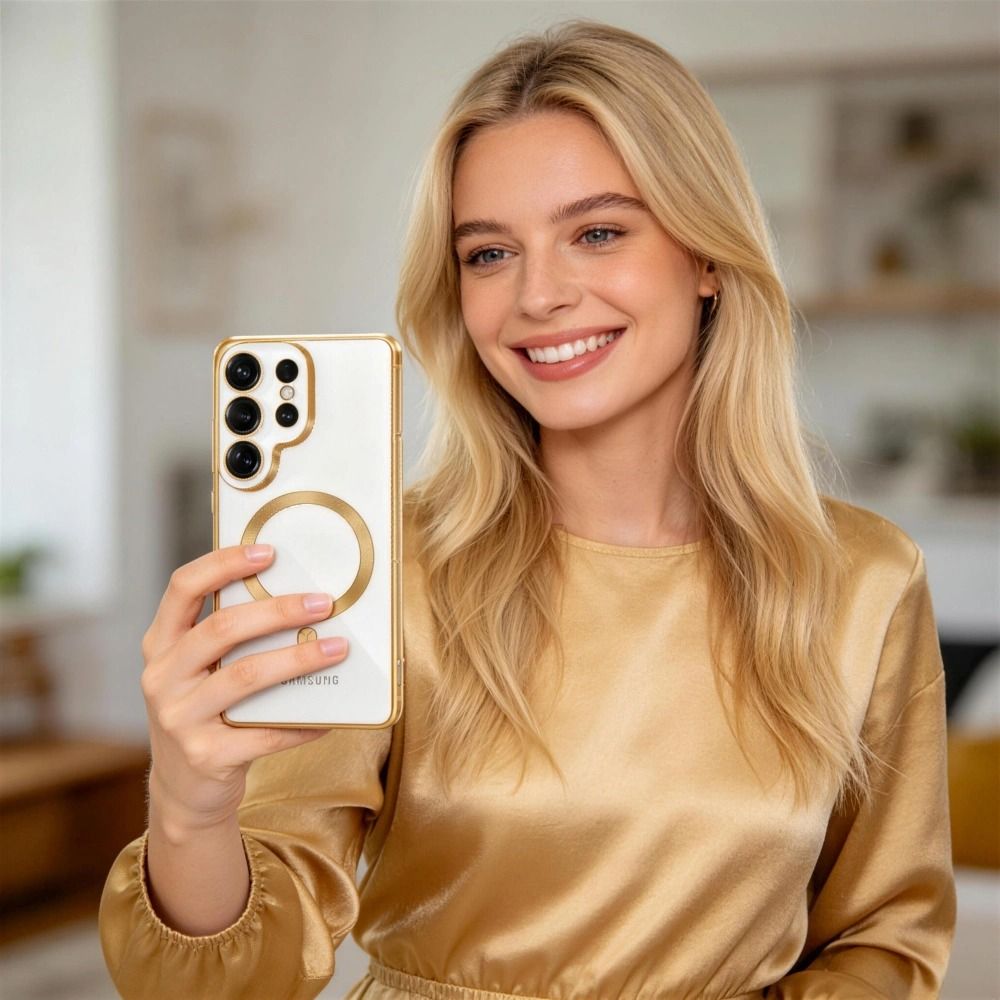 Tech-Protect MagFlex-etui til Samsung Galaxy S26 Ultra - Gennemsigtig guld