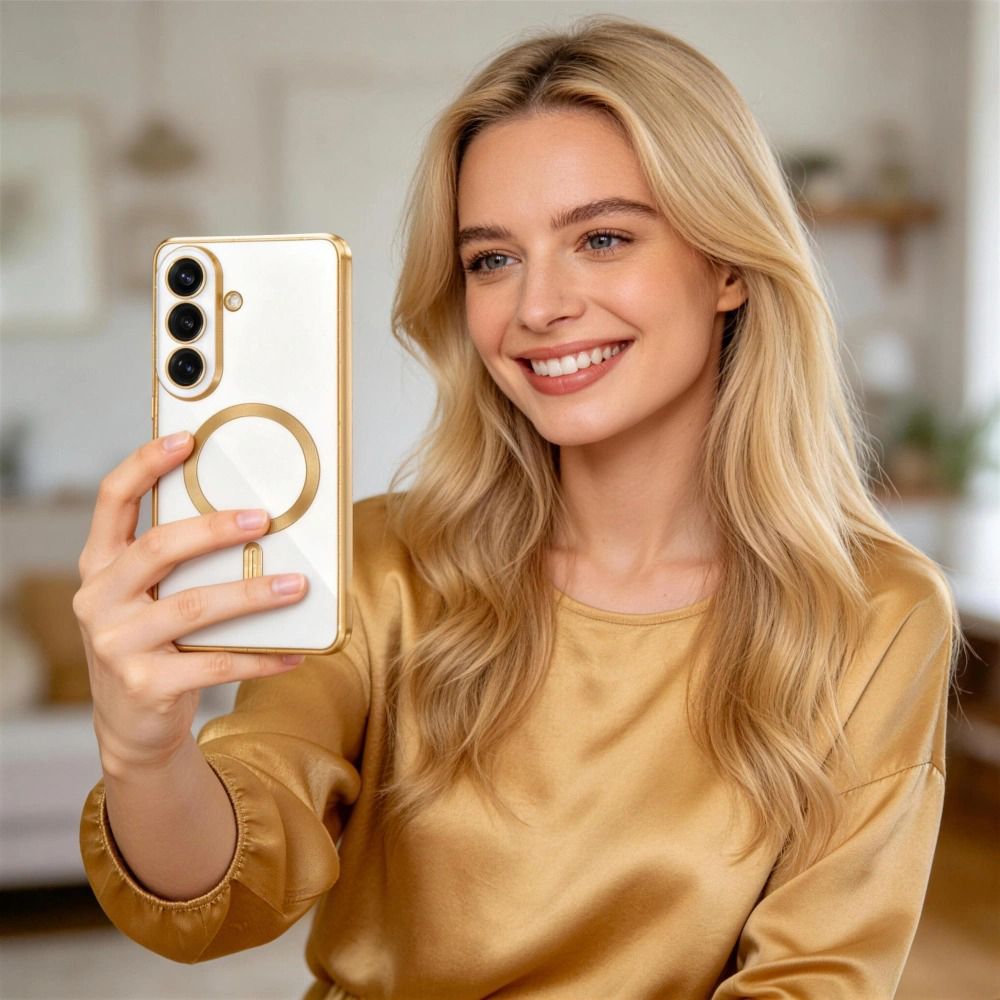 Tech-Protect MagFlex-etui til Samsung Galaxy S26 - Gennemsigtig guld