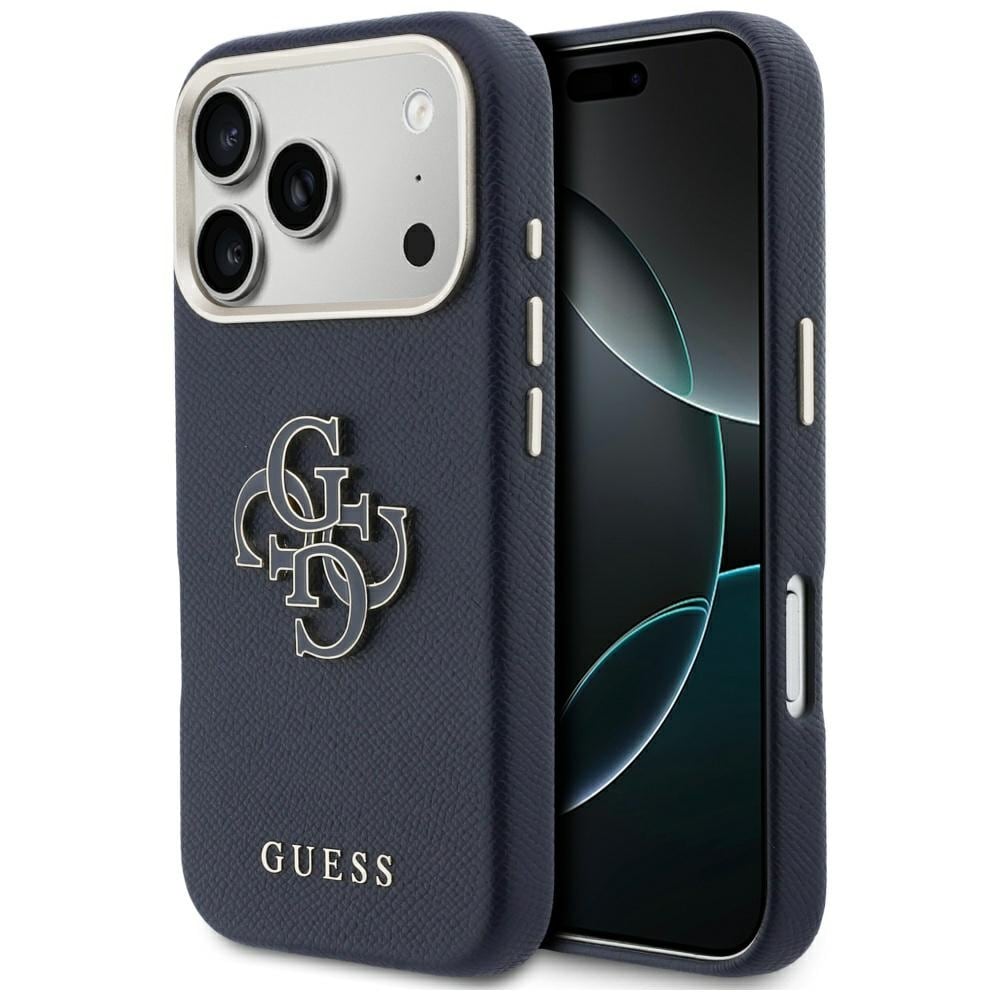 Guess FW Resin Logo Case til iPhone 17 Pro Max - Blå
