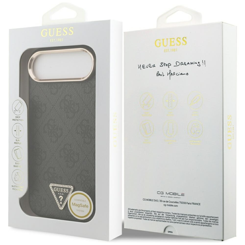 Guess 4G Triangle Logo MagSafe-etui til iPhone Air - sort og guld