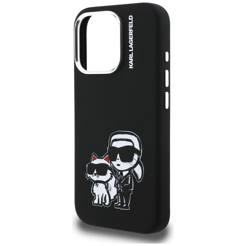 Karl Lagerfeld silikone Karl&Choupette Sketch MagSafe-etui til iPhone 16 Pro - Sort