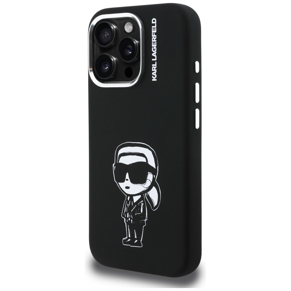 Karl Lagerfeld Silikone Karl Sketch MagSafe-etui til iPhone 16 Pro - Sort