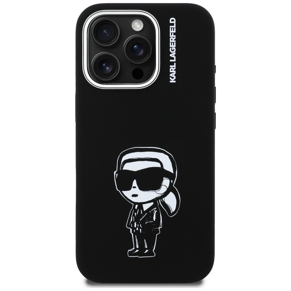 Karl Lagerfeld Silikone Karl Sketch MagSafe-etui til iPhone 16 Pro - Sort