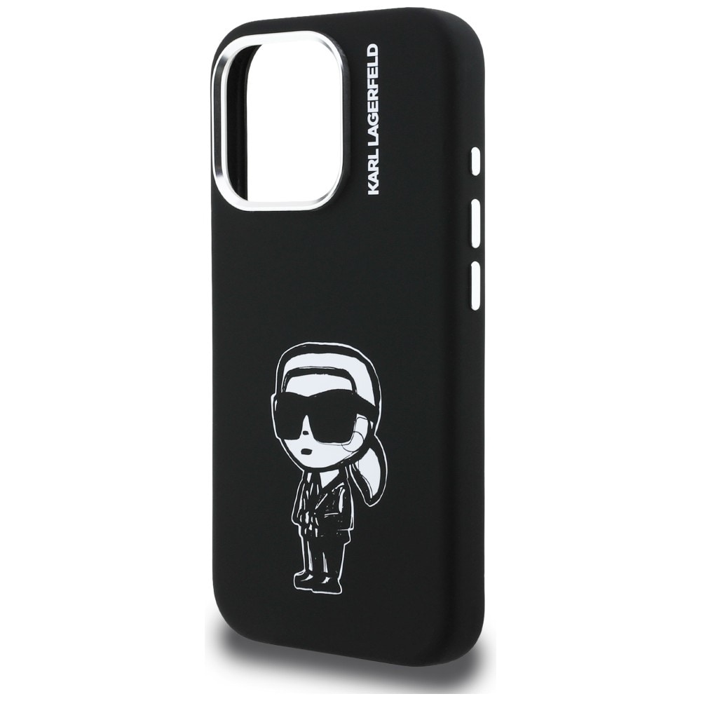 Karl Lagerfeld Silikone Karl Sketch MagSafe-etui til iPhone 16 Pro - Sort