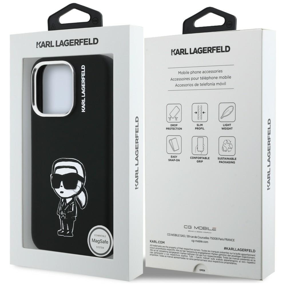 Karl Lagerfeld Silikone Karl Sketch MagSafe-etui til iPhone 16 Pro - Sort