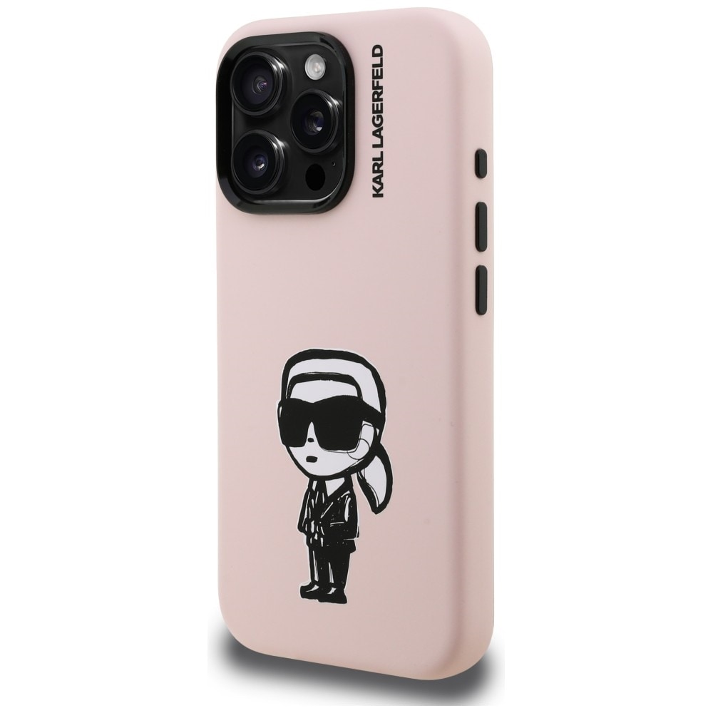 Karl Lagerfeld Silikone Karl Sketch MagSafe-etui til iPhone 16 Pro Max - Pink