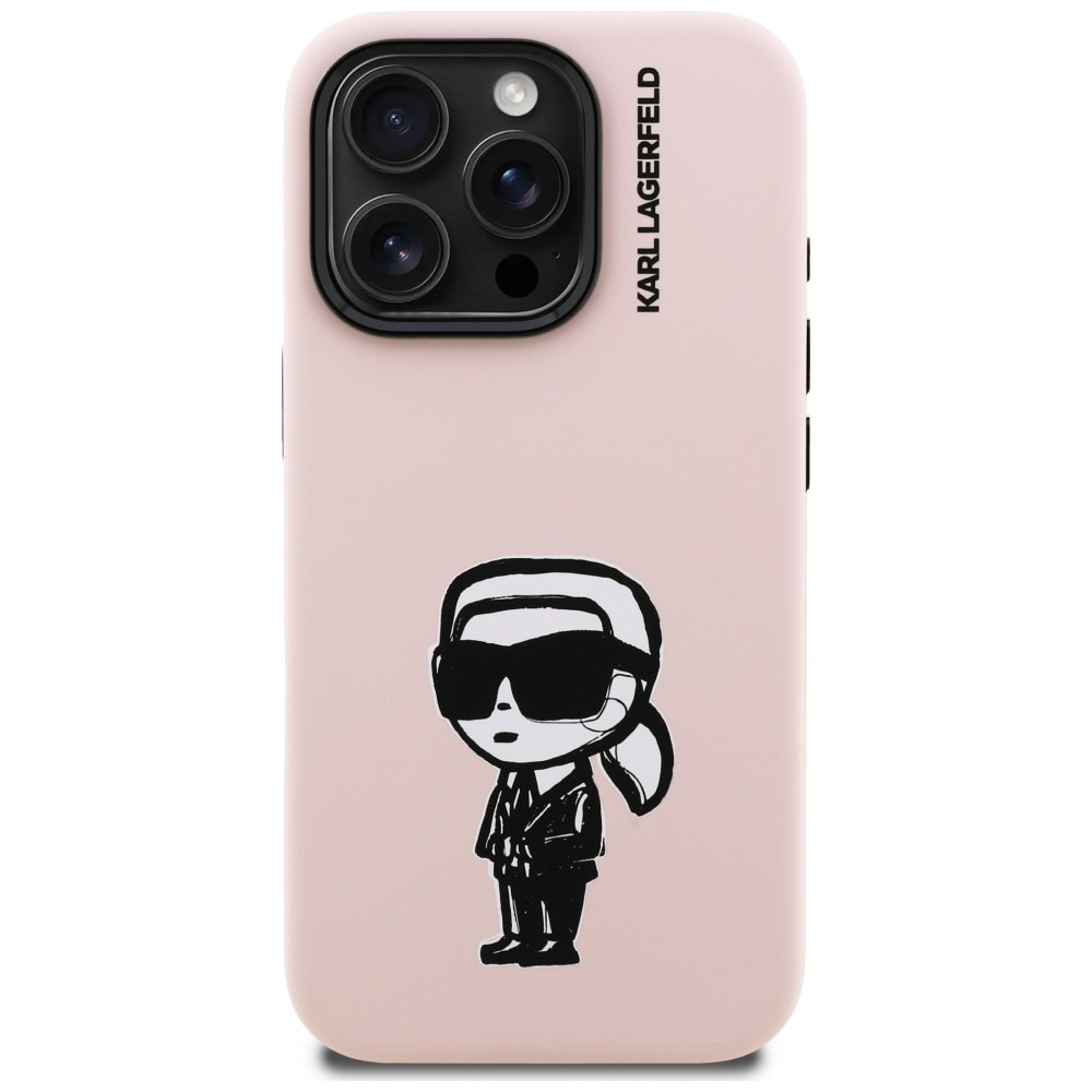 Karl Lagerfeld Silikone Karl Sketch MagSafe-etui til iPhone 16 Pro Max - Pink