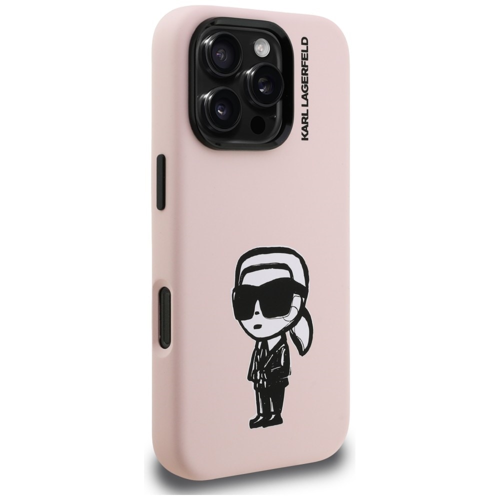 Karl Lagerfeld Silikone Karl Sketch MagSafe-etui til iPhone 16 Pro Max - Pink
