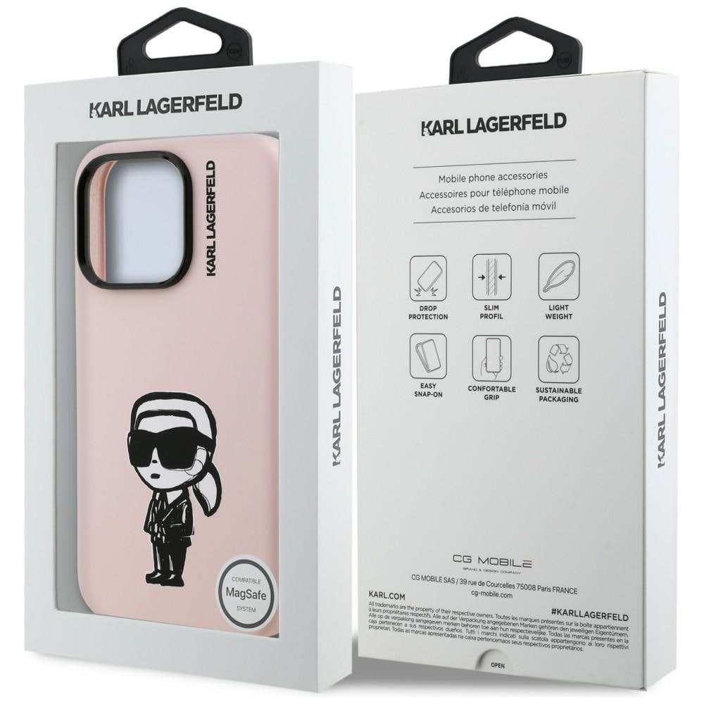 Karl Lagerfeld Silikone Karl Sketch MagSafe-etui til iPhone 16 Pro Max - Pink
