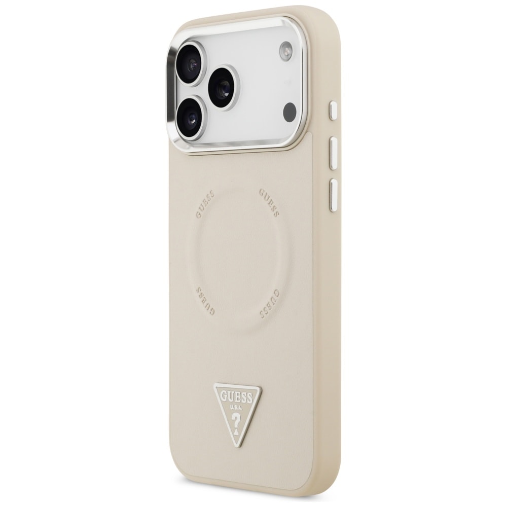 Guess MagSafe-etui med trekantlogo til iPhone 17 Pro - Beige