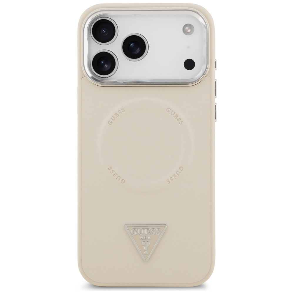Guess MagSafe-etui med trekantlogo til iPhone 17 Pro - Beige