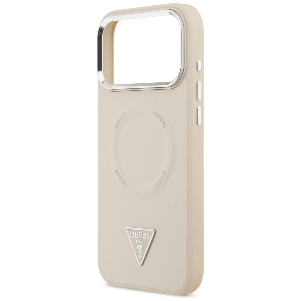 Guess MagSafe-etui med trekantlogo til iPhone 17 Pro - Beige